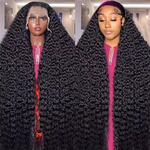 12-36 Inches 200 Density Brazilian Deep Wave Lace Front Human Hair Wigs For Women 13x4 13x6 HD Transparent Lace 5X5 6X4 Pre Cut Glueless Wig