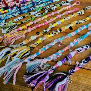 Boho Hairwrap Extensions || Loop Install || Festival Hair || Hair Art || Charms || Beads || Hair || Colorful || Handwrapped