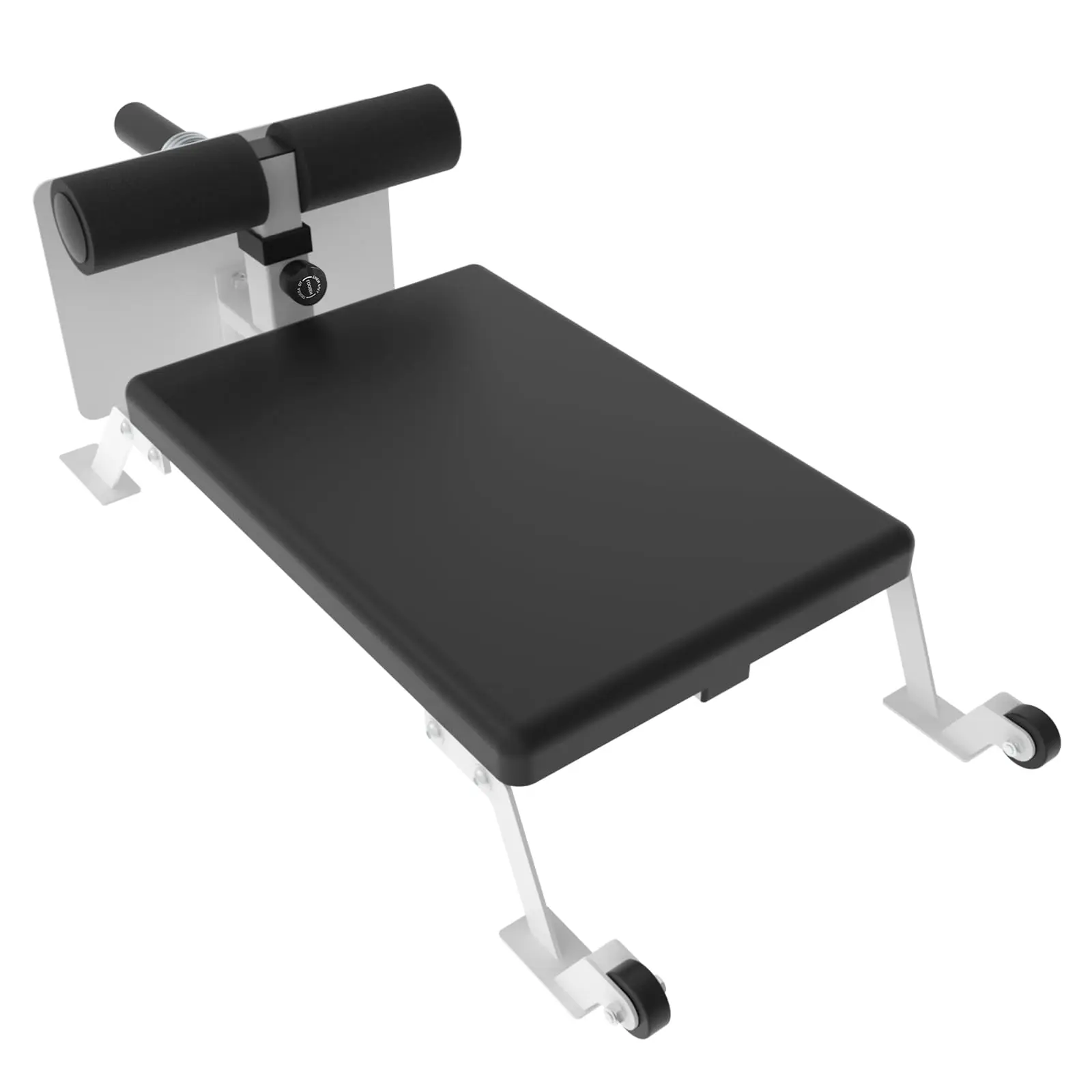 Height-Adjustable Steel Nordic Hamstring & Glute Bench with Wheels - Portable 450 lbs Heavy Duty Home Gym Strength Training Equipment, Fitness Workout Accessories, Back Extensions Support