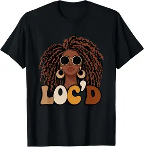 Cotton(pure) Loc'd For Life Afro Locs Dope Dreadlocks Black Melanin Woman T-Shirt-3