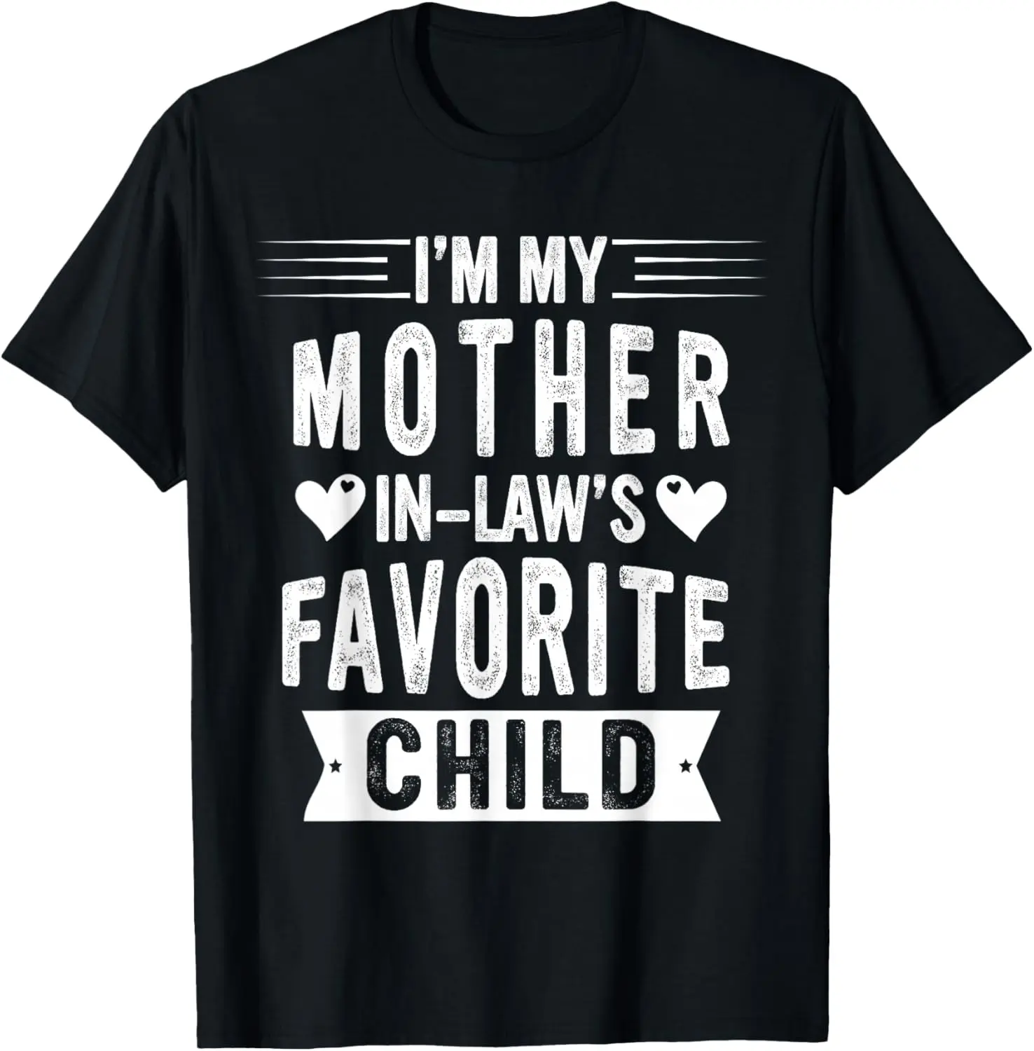 Women's 100% Cotton Short-Sleeve Round Neck T-Shirt - Soft, Comfortable, Lightweight Breathable Clothes - Casual "I'm My Mother-In-Law's Favorite Child" Funny Tops for Matching Outfits, Shortsleeve