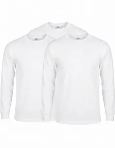 3 tees Shaka WearMen's Long Sleeve Heavyweight Cotton T Shirt –Max Heavy 7 Ounce  Crew Neck Plain Tee Top Tshirts Regular Collar Crewneck Menswear  Basic