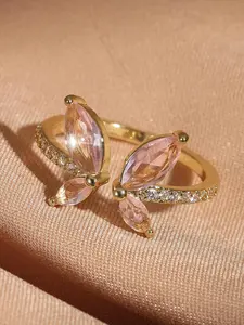 Luxurious Zircon Butterfly Ring for Women, Adjustable Open Band, Fashionable Cubic Zirconia Jewelry, Perfect Gift for Daily Wear