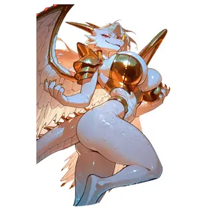Fantasy Dragon Girl Phone Sticker, Cute Anime Creature Decal for Phone Case, Laptop, Tablet, Water Bottle, Gamer Desk Decor Gift