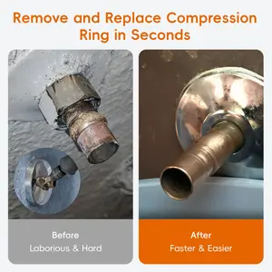 Compression Sleeve Puller Tool Remove Nut & Ferrule Of Pipe, Sleeve Remover For 1/2" Compression Fittings Only, Corroded Supply Stops, Plumbing Tools Compression Ring Removal Tool
