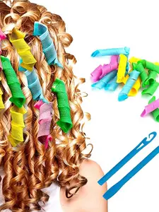 18pcs Portable Plastic Mixed Color Hair Curler Rollers, Diy Hair Styling Tool, Fashion Hair Styling Accessories for Women, Hair Curling Tool
