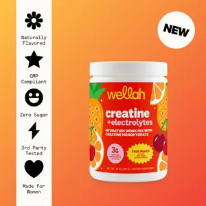 Wellah Creatine + Electrolytes | Creatine Monohydrate Supplement | Electrolyte Supplement | 3g Creatine Per Serving | 1500mg of Electrolyte Complex Per Serving | 30 Servings | Fitness Supplement | Tiktok Shop Deals |  Gym Must have