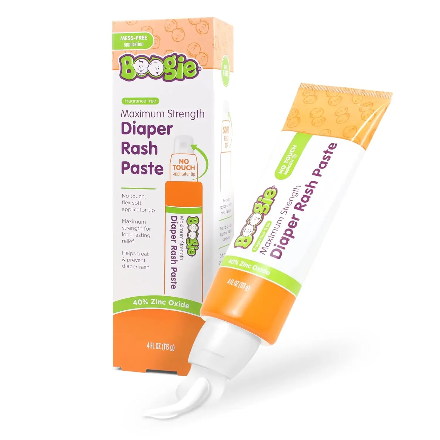 Boogie Maximum Strength Diaper Rash Paste for Babies – 40% Zinc Oxide, No-Touch Applicator for Sensitive Skin Boogie Maximum Strength Diaper Rash Paste for Babies – 40% Zinc Oxide, No-Touch Applicator for Sensitive Skin