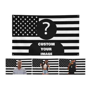 Custom Black USA America Flag 3x5 Ft Personalized Flags Design Your Image, Funny Flag Tapestry Poster Dorm Room, Black USA Flag, Bedroom Banner Flag, Home Decor Flag Halloween Ornaments