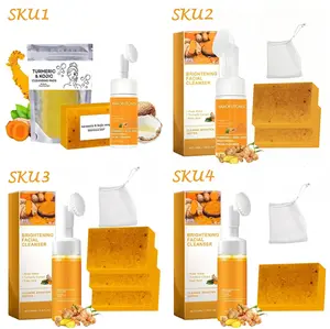 TURMERIC & KOJIC and Care two PieceSet, TurmericCleansing Mousse, Turmeric SoapFacial Cleansing Skincare FacialCleansing