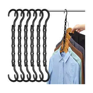 6-Pack Space-Saving Closet Hangers – Magic Multi-Layer Hanger Organizer for Pants, Skirts, Shirts, and Dorm Room Essentials