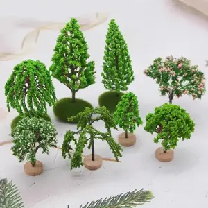 Mini Diorama Mixed Tree Set Scenery Landscape Model Miniature Forest Railroad Pine Architecture Trees Natural Green