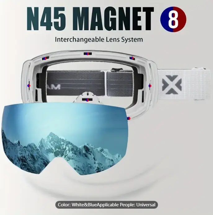 MAXJULI Frameless Design Ski Goggles, Snow Goggles, Goggles M6-008 For Sonwboard, Snowmobile, Skiing, Gliding And Skating