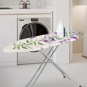 Flower Elegant Floral Print Ironing Board Cover with Elastic Edge Durable Stain Resistance Insulated Ironing Board Dust Cover Standard Size Ironing Board Protector Home Decor Ironing Accessories Heat Reflective