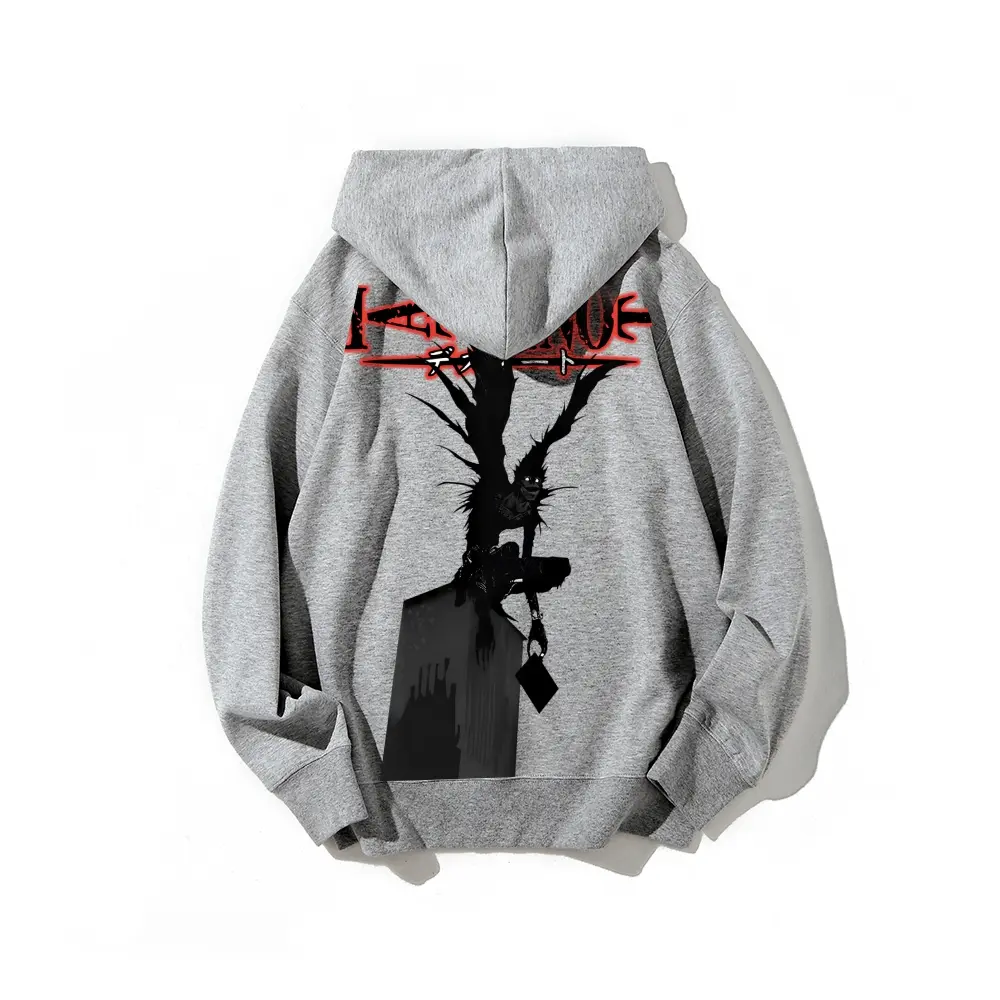 Men's Unisex Death Note Ryuk Graphic Hoodie - Japanese Aesthetic Harajuku Streetwear, Soft Cotton Fabric, Breathable Tops, Cozy Sweatshirts for Fall Winter Couple Outfits, Menswear Gift, Casual