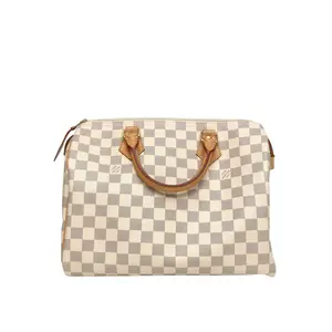 Pre-owned Louis Vuitton 【Rosy】 Speedy 30 without Shoulder Strap White Check PVC