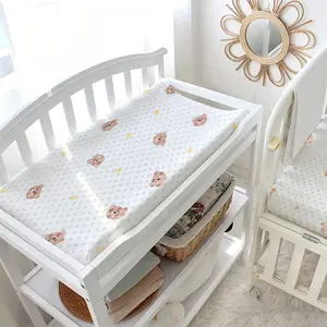 Baby Diaper Changing Pad, Ultra Soft 3D Bean Material, Cute Animal Print, Washable and Durable, Suitable for Newborns, Baby Bed, Stroller, Travel, Crib Mattress Pad