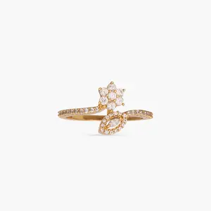 Bloom CZ Delicate Silver Finger Ring