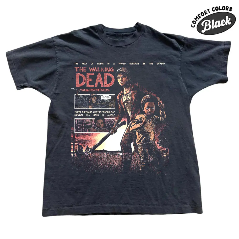 The Walking Dead Clementine Comfort Color Shirt, Vintage Survival Horror Shirt, Walking Dead Series Shirt, Gift for Men, Gift for Women, Crew Neck T-shirt, Trending T-shirt