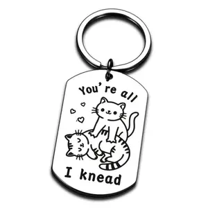 Cute Cat You re all Pet Pendant Stainless Steel Keychain Engraved Military Tag Gift