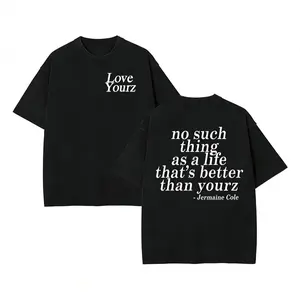 Oversized Women's TShirt Featuring J Cole Dreamville Love Yourz Lyrics and Graphic Design Version Two Cotton TShirt Swap