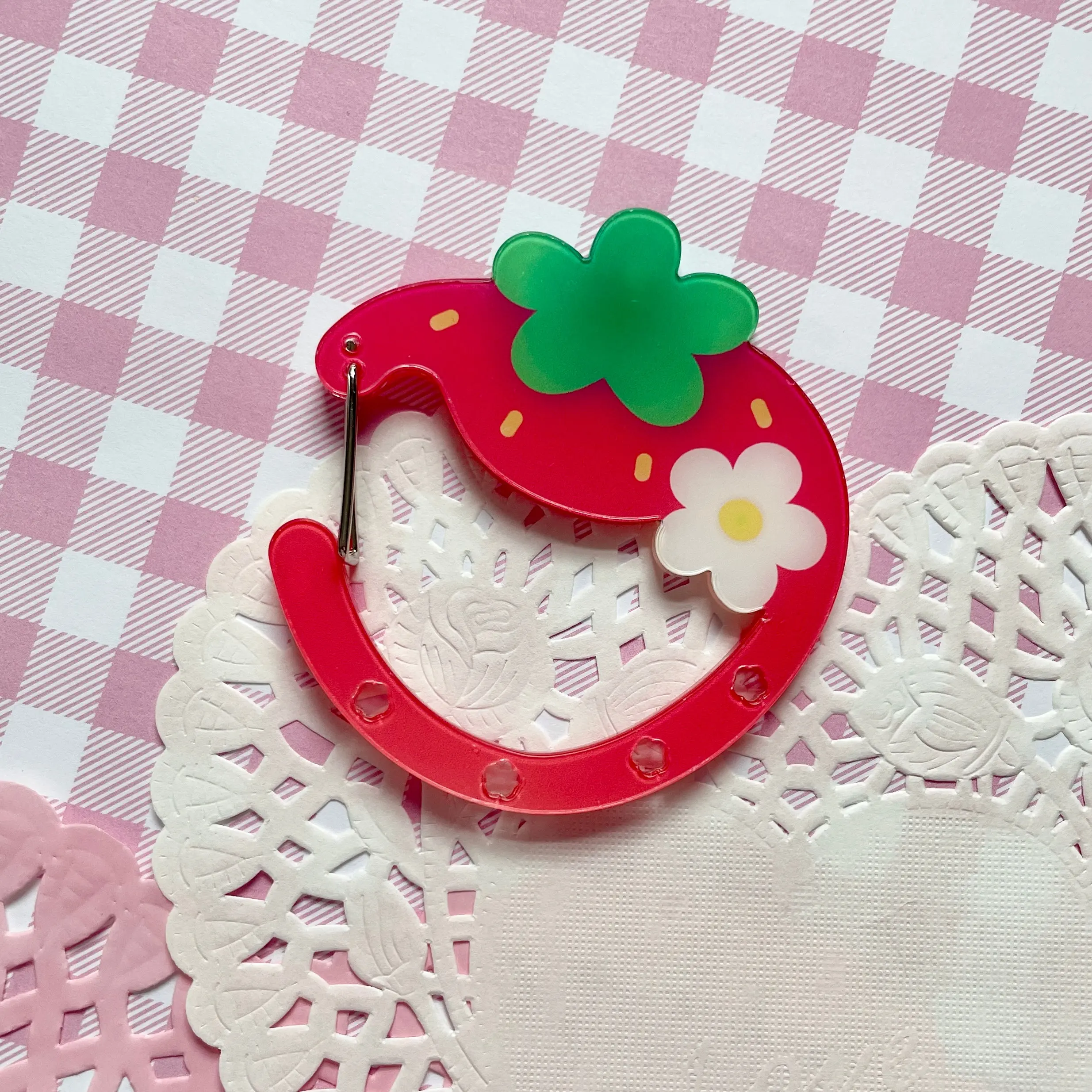 Strawberry Acrylic Carabiner