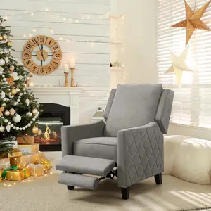 20.9" Wide Manual Push Back Recliner Chair, 90°-160° Adjustable Club Recliner with Pop-Up Footrest, Upholstered Lounge Chair for Living Room, Bedroom or Office, Supports up to 330 lbs