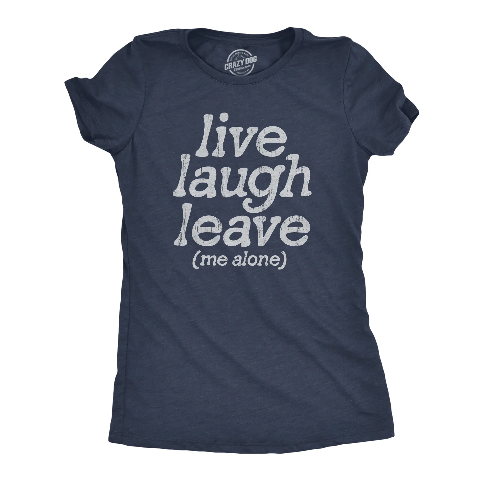 Womens Live Laugh Leave Me Alone T Shirt Funny Sarcastic Introverted Joke Tee for Ladies Funny Womens T Shirts Cute Vintage Fashion Casual Ladies T-Shirt Gift Funny Introvert Top Women's Novelty Tees Navy -