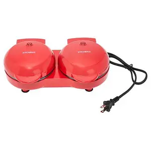 KitchenHQ Double Mini Waffle Maker with Dual Plates