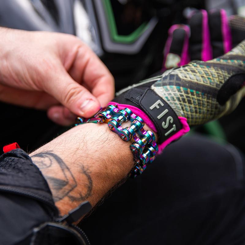 Motorcycle Chain Bracelet - Oil Slick