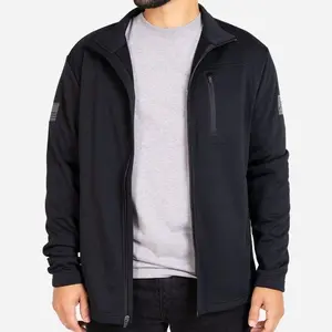 Men's Waffle Top Full-Zip Jacket - Black