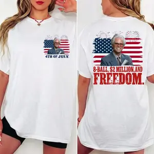 Baby Billy 4th of July 8-Ball And 2 Million Shirt, Righteous Gemstones Patriotic USA Flag Tee, Funny Show Fireworks T-Shirt for Independence Day, MADE IN USA