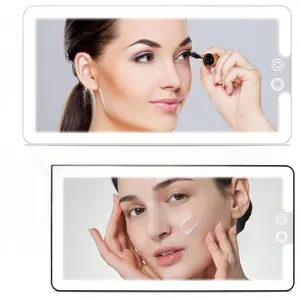 2PCS OF Upgraded LED Car Sun Visor Vanity Mirror with Large Dimmable Lights Rechargeable Portable Design Universal Fit Rearview Mirror Sun Visor Makeup Mirror Perfect On-the-Go Beauty Companion for Daily Use and Travel，Valentine’s & Mother’s Day