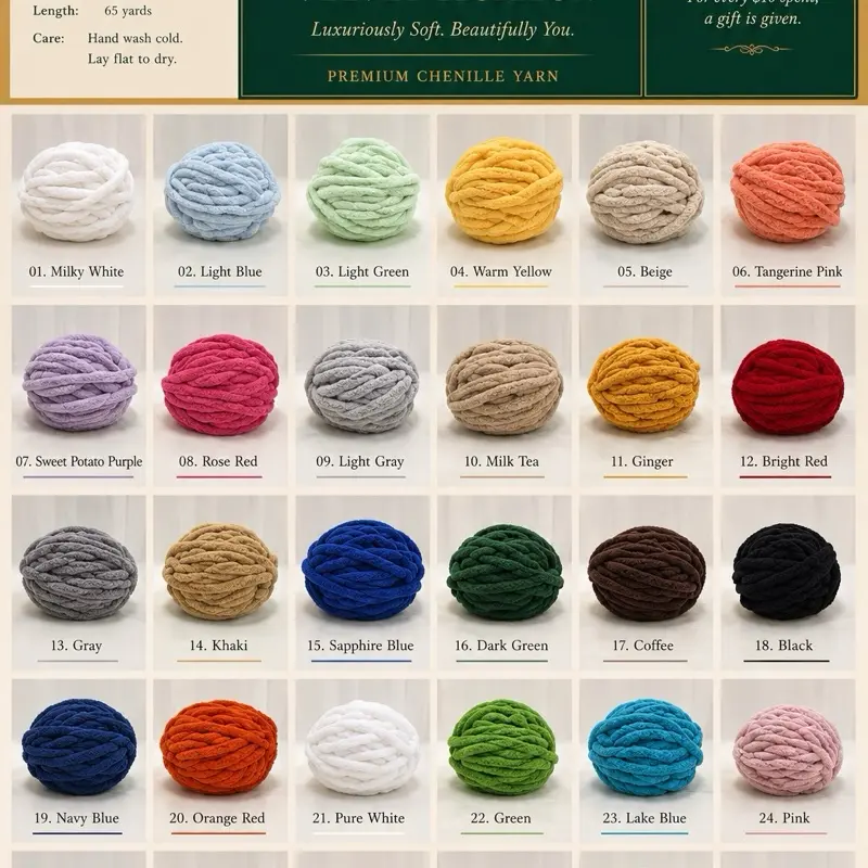 Caylindy’s Velvet Horizon Collection Chenille Yarn