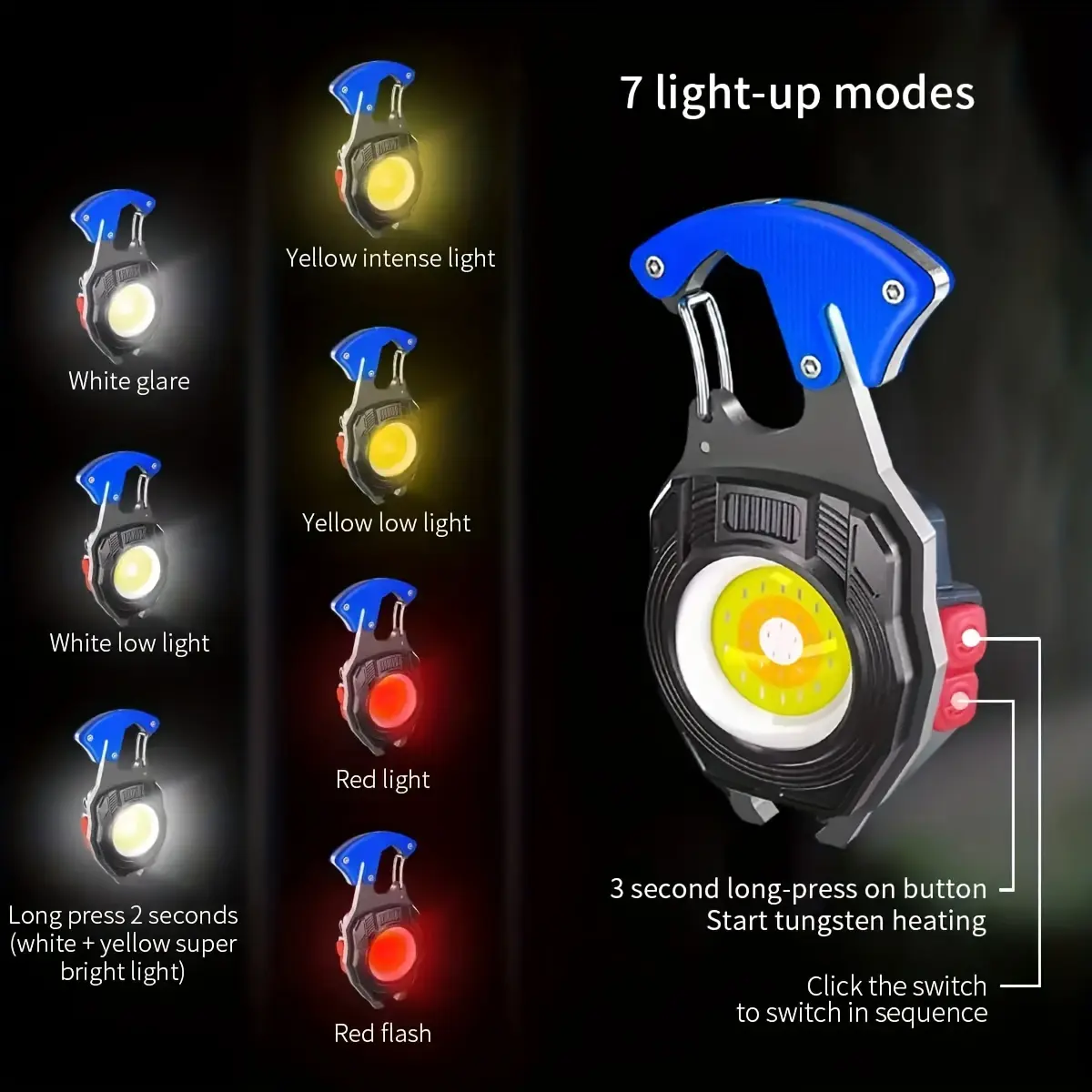 JT MOROLUX Portable Magnetic LED Flashlight - Compact Multi-Function Torch, Rechargeable Battery, USB Charging, LED Floodlight for Camping, Hiking & Emergency Use, Compact Flashlight Torches