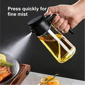 2-Pack Plastic Oil Spray Dispenser for Kitchen, 450ML Olive Oil Sprayer for Cooking, Grilling, Baking, and Salads