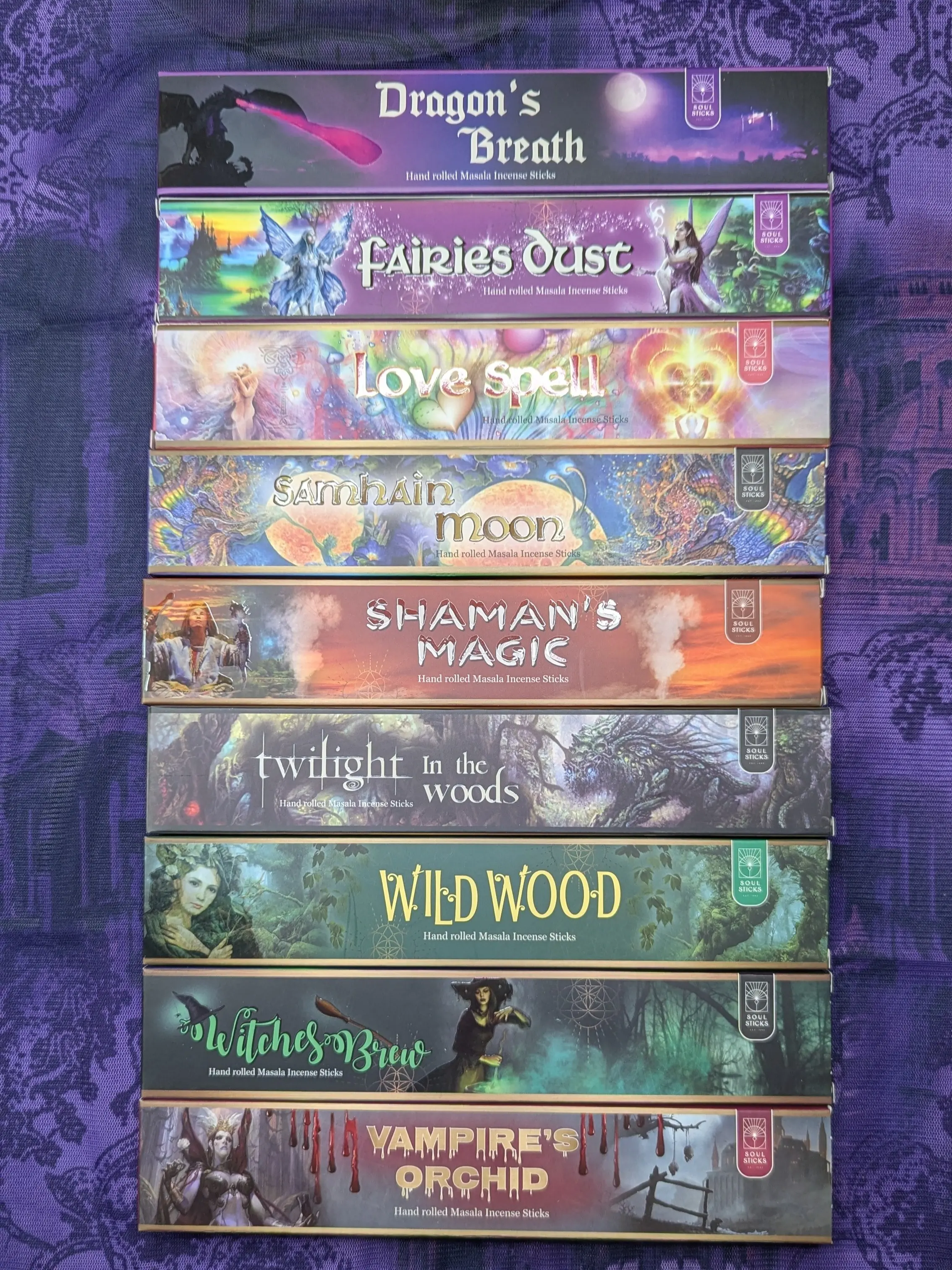Soul Sticks Highly Fragrant Incense Sticks - Dragon's Breath, Fairies Dust, Love Spell & More Aromatic Scents