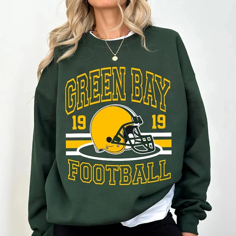 Vintage Green Bay Football Sweatshirt, Green Bay Game Day Shirt Fabric Fit