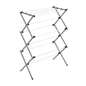 Collapsible Clothes Drying Rack, Durable Space-Saving Laundry & Towel Rack, Sturdy Steel Clothing Rack for Hanging Clothes Indoors & Outdoors