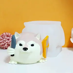 Abstract Desktop Decoration, Silicone Mold Creative Handmade Gift, Warrior Dog Dagger Shield Shape, DIY Craft Tool Model Xinghao D1531