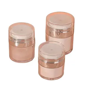 HomeDailyEss 15ml  3pcs Airless Pump Jar - Lotion Dispenser with Pump Travel Container for Skincare, Refillable Empty Jars Vacuum Bottle for Moisturizer, Skincare, Makeup