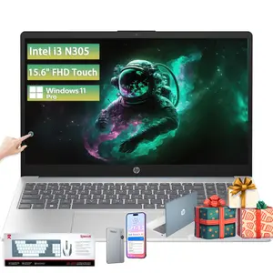 HP 15.6 Touchscreen Laptop Computer - Intel Core i3-N305, FHD Anti-Glare, up to 32GB RAM, 512GB SSD, Windows 11 Pro, Intel UHD Graphics, Copilot AI, Long Battery Life, Business Laptop for Work & Students,Bundle Accessory