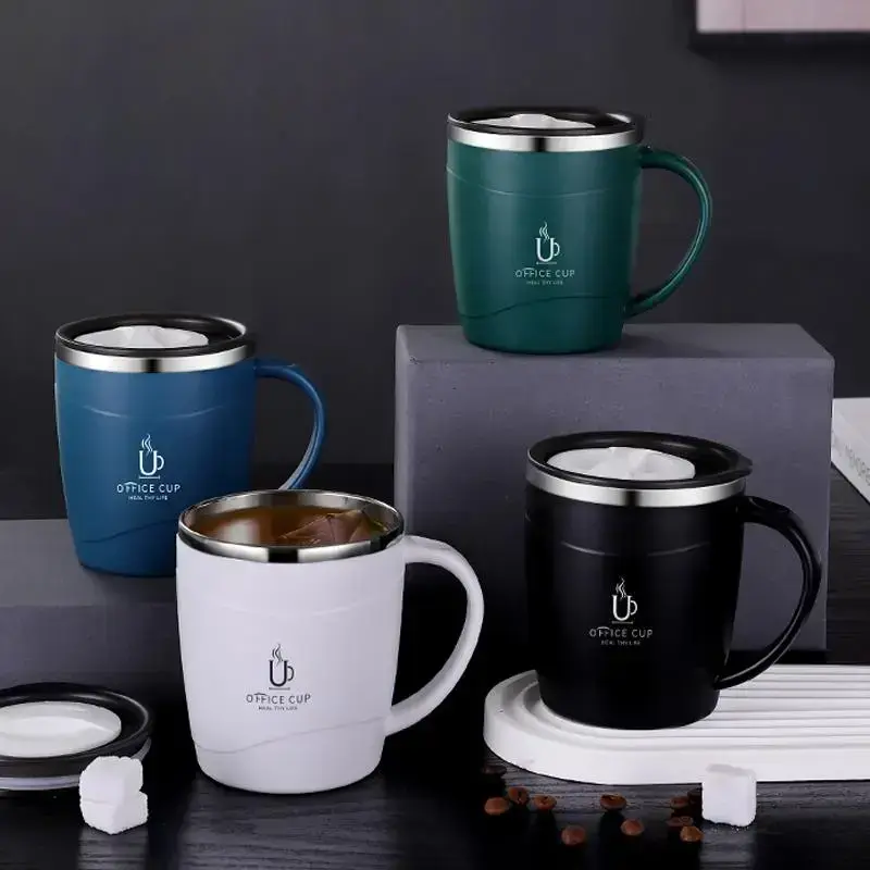 Stainless steel coffee cup, 1 500ml double-layer coffee cup with handle, suitable for home or office, travel cupRAIMENTRY Stainless steel coffee cup, 1 500ml double-layer coffee cup with handle, suitable for home or office, travel cupRAIMENTRY