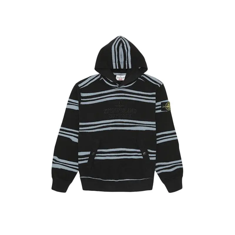 Supreme Men's Stone Island Warp Stripe Hooded Sweatshirt Black, from StockX