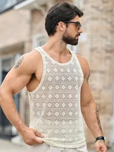 Men's Casual Breathable Mesh Vest, Summer Sports Fitness Preferred Hollow Out Vest, Comfortable and Lightweight Workout Top, Casual Sporty Vest
