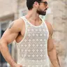 Men's Casual Breathable Mesh Vest, Summer Sports Fitness Preferred Hollow Out Vest, Comfortable and Lightweight Workout Top, Casual Sport Vests