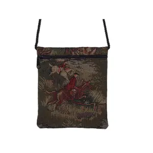 Horse Hunt Scene Mini Cross Body Bag, Shoulder Purse, Equestrian Handbag #MN001