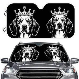 1pc Car Sunshade with a Line-drawing Portrait of a Beagle Dog, and Cooling, Suitable Car and RV Decoration