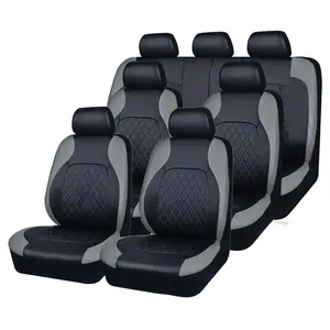 For 7-seater car universal seat covers, PU leather car seat protectors, airbag compatible, suitable for most models SUV, sedan, truck, cool car interior accessories, car supplies, gifts for girlfriend