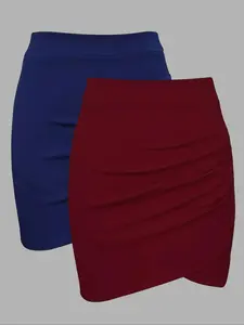 Women's Solid Color Wrap Skirt, Casual Fashion Short Skirt for Daily Outdoor Wear, Ladies Bottoms for Summer